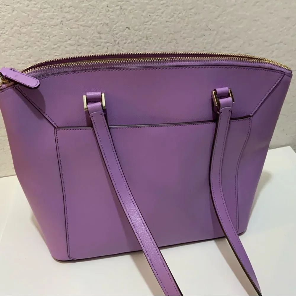 New Kate Spade New York Louise Large Tote Bag in Purple Saffiano Leather